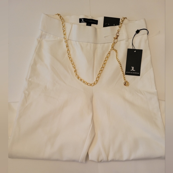 Jules & Leopold White Slacks Small Work Demure Office Modern Classic - Picture 1 of 4